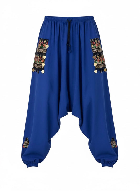 Boho Style Rayon Pant - Blue ( One Size )