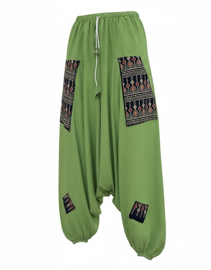 Boho Style Rayon Pant - Green ( One Size )