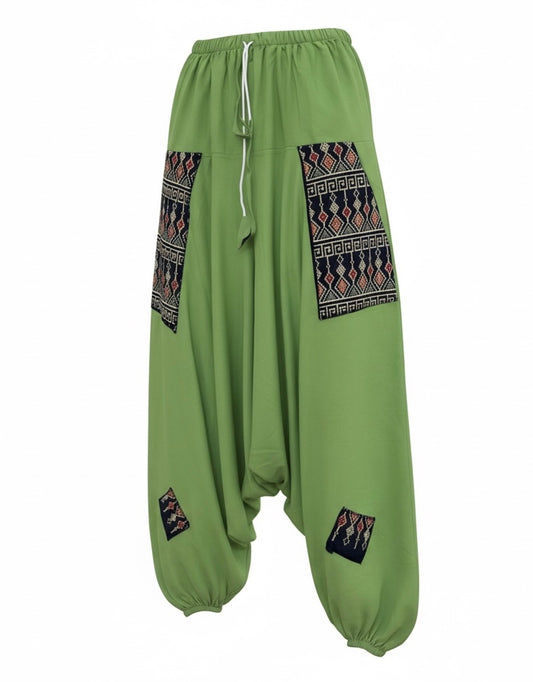 Boho Style Rayon Pant - Green ( One Size )