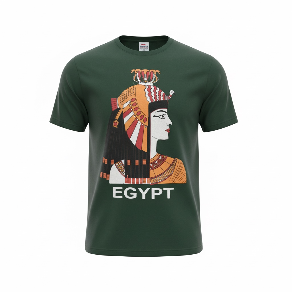 Egypt Queen Graphic T-Shirt – Green 100% Cotton